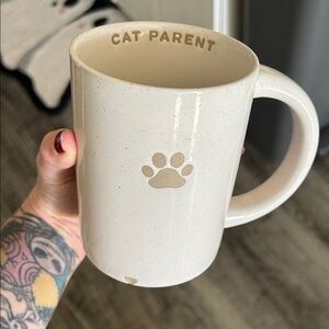 Cat Parent Ceramic Mug with Paw Print